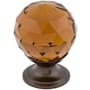 Top Knobs Wine 1-1/8 Inch Round Cabinet Knob from the Crystal Collection Oil Rubbed Bronze