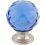 Top Knobs Blue 1-3/8 Inch Round Cabinet Knob from the Crystal Collection Brushed Satin Nickel