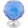 Top Knobs Blue 1-3/8 Inch Round Cabinet Knob from the Crystal Collection Polished Chrome