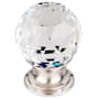 Top Knobs Clear 1-1/8 Inch Round Cabinet Knob from the Crystal Collection Brushed Satin Nickel