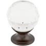 Top Knobs Clear 1-1/8 Inch Round Cabinet Knob from the Crystal Collection Oil Rubbed Bronze