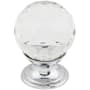 Top Knobs Clear 1-1/8 Inch Round Cabinet Knob from the Crystal Collection Polished Chrome