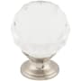 Top Knobs Clear 1-3/8 Inch Round Cabinet Knob from the Crystal Collection Brushed Satin Nickel