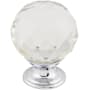 Top Knobs Clear 1-3/8 Inch Round Cabinet Knob from the Crystal Collection Polished Chrome