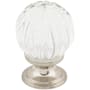 Top Knobs Clear 1-1/8 Inch Round Cabinet Knob from the Crystal Collection Brushed Satin Nickel