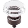 Top Knobs Clear 1-3/8 Inch Geometric Cabinet Knob from the Crystal Collection Oil Rubbed Bronze