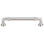 Top Knobs Reeded 5 Inch (128 mm) Center to Center Handle Cabinet Pull from the Chareau Series - 25 Pack Brushed Satin Nickel