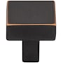 Top Knobs Channing 1-1/16 Inch Square Cabinet Knob from the Barrington Collection Umbrio