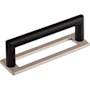 Top Knobs Kinney 3-3/4 Inch Center to Center Handle Cabinet Pull with Hollins Backplate from the Lynwood Collection Flat Black / Brushed Satin Nickel