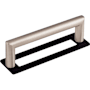 Top Knobs Kinney 3-3/4 Inch Center to Center Handle Cabinet Pull with Hollins Backplate from the Lynwood Collection Brushed Satin Nickel / Flat Black