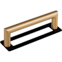 Top Knobs Kinney 3-3/4 Inch Center to Center Handle Cabinet Pull with Hollins Backplate from the Lynwood Collection Honey Bronze / Flat Black