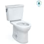 TOTO Drake 1.28 GPF Two Piece Round Chair Height Toilet with Left Hand Lever Cotton