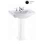 TOTO Clayton 27" Pedestal Bathroom Sink with 3 Faucet Holes Drilled and Overflow - Less Pedestal Ebony