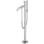 TOTO GF Floor Mounted Tub Filler with Built-In Diverter and COMFORT GLIDE Valve and COMFORT WAVE Spray Technologies - Includes Hand Shower Polished Chrome