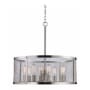 Trans Globe Lighting Mesh 8 Light 24-3/4" Wide Drum Chandelier with Metal Mesh Shade Brushed Nickel