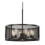 Trans Globe Lighting Mesh 8 Light 24-3/4" Wide Drum Chandelier with Metal Mesh Shade Rubbed Oil Bronze