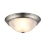 Trans Globe Lighting 3 Light 15" Flush Mount Round Ceiling Fixture with Frosted Shade Brushed Nickel