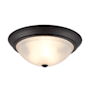 Trans Globe Lighting 3 Light 15" Flush Mount Round Ceiling Fixture with Frosted Shade Rubbed Oil Bronze
