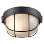 Trans Globe Lighting Single Light Medium Round Outdoor Bulk Head from the Outdoor Collection Black