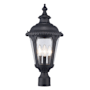 Trans Globe Lighting Three Light Outdoor Post Light Black