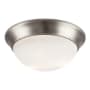 Trans Globe Lighting Bolton 3 Light 16" Wide Flush Mount Bowl Ceiling Fixture with Frosted Glass Shade Brushed Nickel