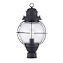 Trans Globe Lighting Nautical 1 Light Outdoor Post Light Black