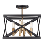 Trans Globe Lighting Ackerman 4 Light 13" Wide Semi-Flush Ceiling Fixture Rubbed Oil Bronze / Antique Brass