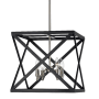 Trans Globe Lighting Ackerman 4 Light 13" Wide Cage Pendant Black / Brushed Nickel