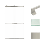 Transolid 80" High x 48" Wide Bypass Frameless Shower Door with Clear Glass Brushed Stainless