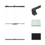Transolid 80" High x 48" Wide Bypass Frameless Shower Door with Clear Glass Matte Black