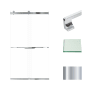 Transolid 80" High x 48" Wide Bypass Frameless Shower Door with Clear Glass Polished Chrome