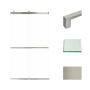 Transolid 80" High x 48" Wide Bypass Frameless Shower Door with Clear Glass Brushed Stainless