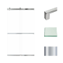 Transolid 80" High x 48" Wide Bypass Frameless Shower Door with Clear Glass Polished Chrome