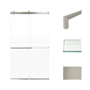 Transolid Brianna 80" High x 48" Wide Bypass Frameless Shower Door with Clear Glass Brushed Stainless