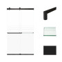 Transolid Brianna 80" High x 48" Wide Bypass Frameless Shower Door with Clear Glass Matte Black