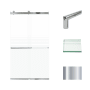 Transolid Brianna 80" High x 48" Wide Bypass Frameless Shower Door with Clear Glass Polished Chrome