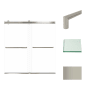 Transolid 62" High x 60" Wide Bypass Frameless Shower Door with Clear Glass Brushed Stainless