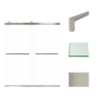 Transolid Brianna 70" High x 60" Wide Bypass Frameless Shower Door with Clear Glass Brushed Stainless