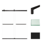 Transolid Brianna 70" High x 60" Wide Bypass Frameless Shower Door with Clear Glass Matte Black