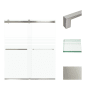 Transolid 70" High x 60" Wide Bypass Frameless Shower Door with Clear Glass Brushed Stainless