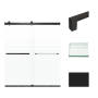 Transolid 70" High x 60" Wide Bypass Frameless Shower Door with Clear Glass Matte Black