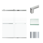 Transolid 70" High x 60" Wide Bypass Frameless Shower Door with Clear Glass Polished Chrome