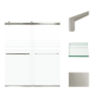 Transolid 70" High x 60" Wide Bypass Frameless Shower Door with Clear Glass Brushed Stainless