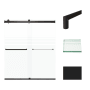 Transolid 70" High x 60" Wide Bypass Frameless Shower Door with Clear Glass Matte Black