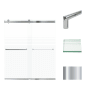 Transolid 70" High x 60" Wide Bypass Frameless Shower Door with Clear Glass Polished Chrome