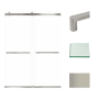Transolid 80" High x 60" Wide Bypass Frameless Shower Door with Clear Glass Brushed Stainless