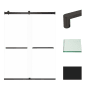 Transolid 80" High x 60" Wide Bypass Frameless Shower Door with Clear Glass Matte Black