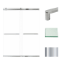 Transolid 80" High x 60" Wide Bypass Frameless Shower Door with Clear Glass Polished Chrome