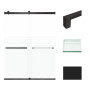 Transolid 80" High x 60" Wide Bypass Frameless Shower Door with Clear Glass Matte Black