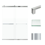 Transolid 80" High x 60" Wide Bypass Frameless Shower Door with Clear Glass Polished Chrome